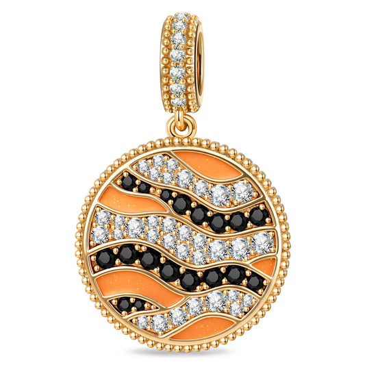 gona- Ocean Mermaid Midnight Sparkle Pavé Gemstone Dangle Charm in Tarnish-Resistant Silver with 14K Gold Plating