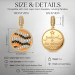 Ocean Mermaid Midnight Sparkle Pavé Gemstone Dangle Charm in Tarnish-Resistant Silver with 14K Gold Plating