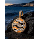 Ocean Mermaid Midnight‑Sparkle Pavé Gemstone Dangle Charm in Tarnish‑Resistant Silver