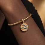 Ocean Mermaid Midnight‑Sparkle Pavé Gemstone Dangle Charm in Tarnish‑Resistant Silver