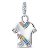 2026 Global Soccer Championship Multi-Color Pavé Gemstone Dangle Charm in Tarnish-Resistant Silver with White Gold Plating