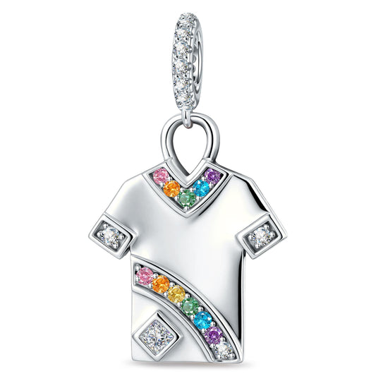 gona- 2026 Global Soccer Championship Multi-Color Pavé Gemstone Dangle Charm in Tarnish-Resistant Silver with White Gold Plating
