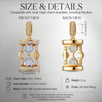 Lagoon Siren Heart Frame Dangle Charm in Tarnish-Resistant Silver With Crystal