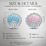 Cove Scallop Shell Charm in Tarnish-Resistant Silver With Crystal In White Gold Plating