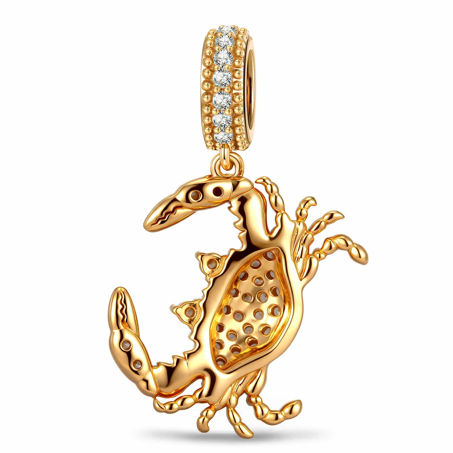 Tide Crab Pavé Tarnish-Resistant Silver Charm In 14K Gold Plating