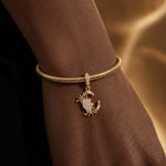 Coastal Full-Body Crab Pavé-Set Gemstone Dangle Charm in Tarnish-Resistant Silver
