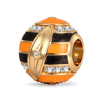 Coastal Surfboard‑Inspired Geometric Enamel Charm With Pavé‑Set Crystal in Tarnish‑Resistant Silver