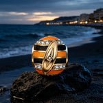 Coastal Surfboard‑Inspired Geometric Enamel Charm With Pavé‑Set in Tarnish‑Resistant Silver
