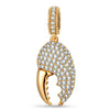 Crescent Crab Claw Pavé Tarnish-Resistant Silver Charm In 14K Gold Plating
