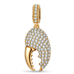 Crescent Crab Claw Pavé Tarnish-Resistant Silver Charm In 14K Gold Plating