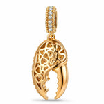 Crescent Crab Claw Pavé Tarnish-Resistant Silver Charm In 14K Gold Plating