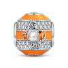 Volcanic Shore Crab Pearl Enamel Pavé Bead Charm in Tarnish-Resistant Silver