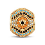 Radiant Sunburst Colorful Pavé Charm in Tarnish-Resistant Silver