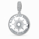 Sunset Hot Air Balloon Colorful Pavé Dangle Charm in Tarnish-Resistant Silver