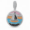 Sunset Sailing Colorful Pavé Dangle Charm in Tarnish-Resistant Silver