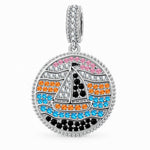 Sunset Sailing Colorful Pavé Dangle Charm in Tarnish-Resistant Silver