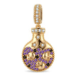 Magic Potion Bottle Dual‑Sided Dangle Charm in Tarnish-resistant Silver