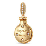 Magic Potion Bottle Dual‑Sided Dangle Charm in Tarnish-resistant Silver