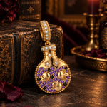 Halloween Skull-Filled Magic Potion Bottle Double-Sided Dangle Charm in Tarnish-Resistant Silver