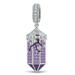 Luminous Mystic Lantern Dangle Charm In Tarnish-Resistant Silver