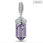 Luminous Mystic Lantern Dangle Charm In Tarnish-Resistant Silver
