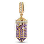Luminous Mystic Lantern Dangle Charm In Tarnish-Resistant Silver