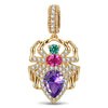 Halloween Multicolor Stone & Pavé Spider Dangle Charm In Tarnish-Resistant Silver