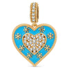 Winter Love Blue Enamel Snowflake & Pavé Heart Dangle Charm In Tarnish-Resistant Silver
