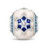Winter Frost Blue Snowflake Pearlescent Enamel & Pavé Charm Bead In Tarnish-Resistant Silver