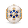 Winter Frost Blue Snowflake Pearlescent Enamel & Pavé Charm Bead In Tarnish-Resistant Silver