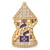 Enchanted Rapunzel Tower Purple Enamel & Pavé Charm Bead In Tarnish-Resistant Silver