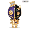 Luminous Purple Enamel Stitched Voodoo Doll Magic Potion Bottle Charm Bead In Tarnish-Resistant Silver