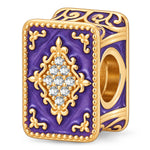 Luminous Purple Enamel & Pavé Enchanted Spellbook Charm Bead In Tarnish-Resistant Silver