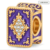 Luminous Purple Enamel & Pavé Enchanted Spellbook Charm Bead In Tarnish-Resistant Silver
