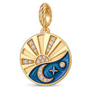 JAPONICA REVERIE “Day & Night” Double-Sided Celestial Compass Bead Charm With Greek Inscription “AENAH ΔYNAMH” (“Eternal Strength”) on Reverse In Tarnish-Resistant Silver