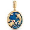 JAPONICA REVERIE “Koi Beneath the Moon” Double-Sided Dangle Charm In Tarnish-Resistant Silver