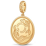 JAPONICA REVERIE “Koi Beneath the Moon” Double-Sided Dangle Charm In Tarnish-Resistant Silver