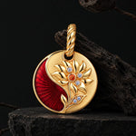 JAPONICA REVERIE “Bloom Again” Double-Sided Floral Bead Charm With Greek Inscription “ΑΝΘΙΖΩ ΞΑΝΑ” (“I Bloom Again”) on Reverse In Tarnish-Resistant Silver