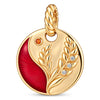 JAPONICA REVERIE “Last Golden Wind” Double-Sided Laurel Bead Charm With Greek Inscription “ΗΡΕΜΗ ΔΥΝΑΜΗ” (“Quiet Strength”) on Reverse In Tarnish-Resistant Silver