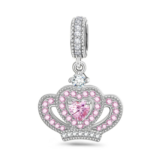 gon- Pink Petal Princess Tarnish-resistant Silver Dangle Charms In White Gold Plated