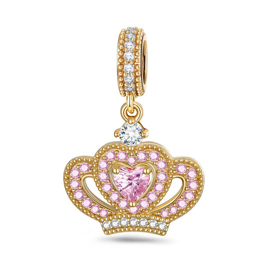 gon- Pink Petal Princess Tarnish-resistant Silver Dangle Charms In 14K Gold Plated