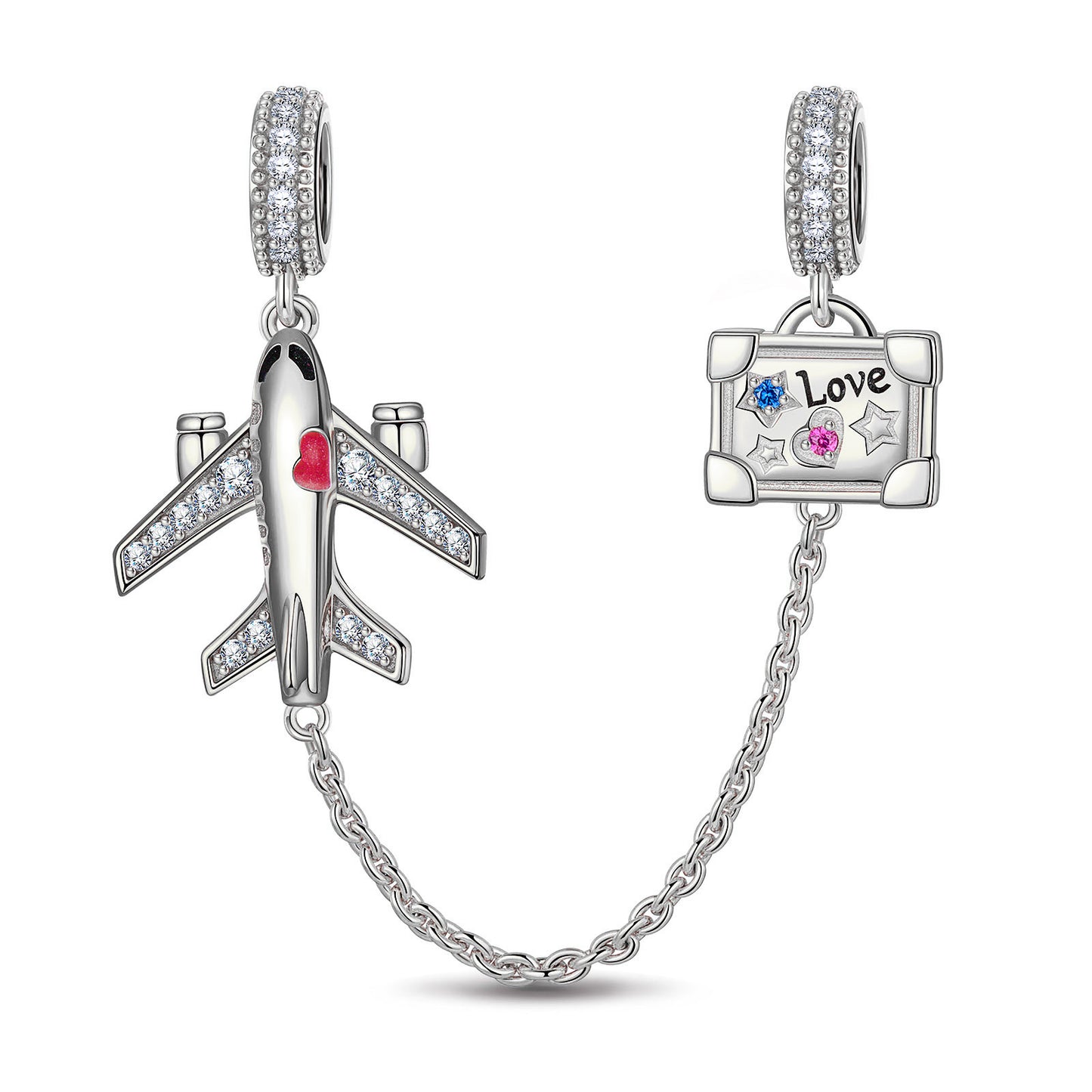 Journey to Love Tarnish-resistant Silver Charms With Enamel In White Gold Plated