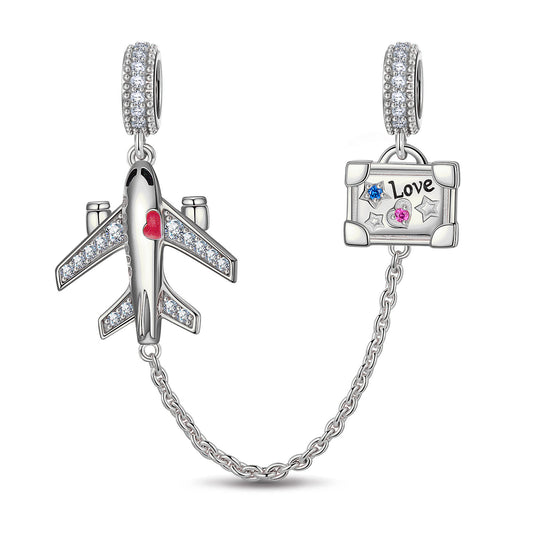 gon- Journey to Love Tarnish-resistant Silver Charms With Enamel In White Gold Plated