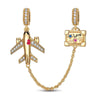 Journey to Love Tarnish-resistant Silver Dangle Charms With Enamel In 14K Gold Plated