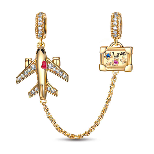 gon- Journey to Love Tarnish-resistant Silver Charms With Enamel In 14K Gold Plated