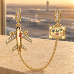 Journey to Love Tarnish-resistant Silver Dangle Charms With Enamel In 14K Gold Plated