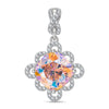 Tender Rose Tarnish-resistant Silver Dangle Charms In White Gold Plated