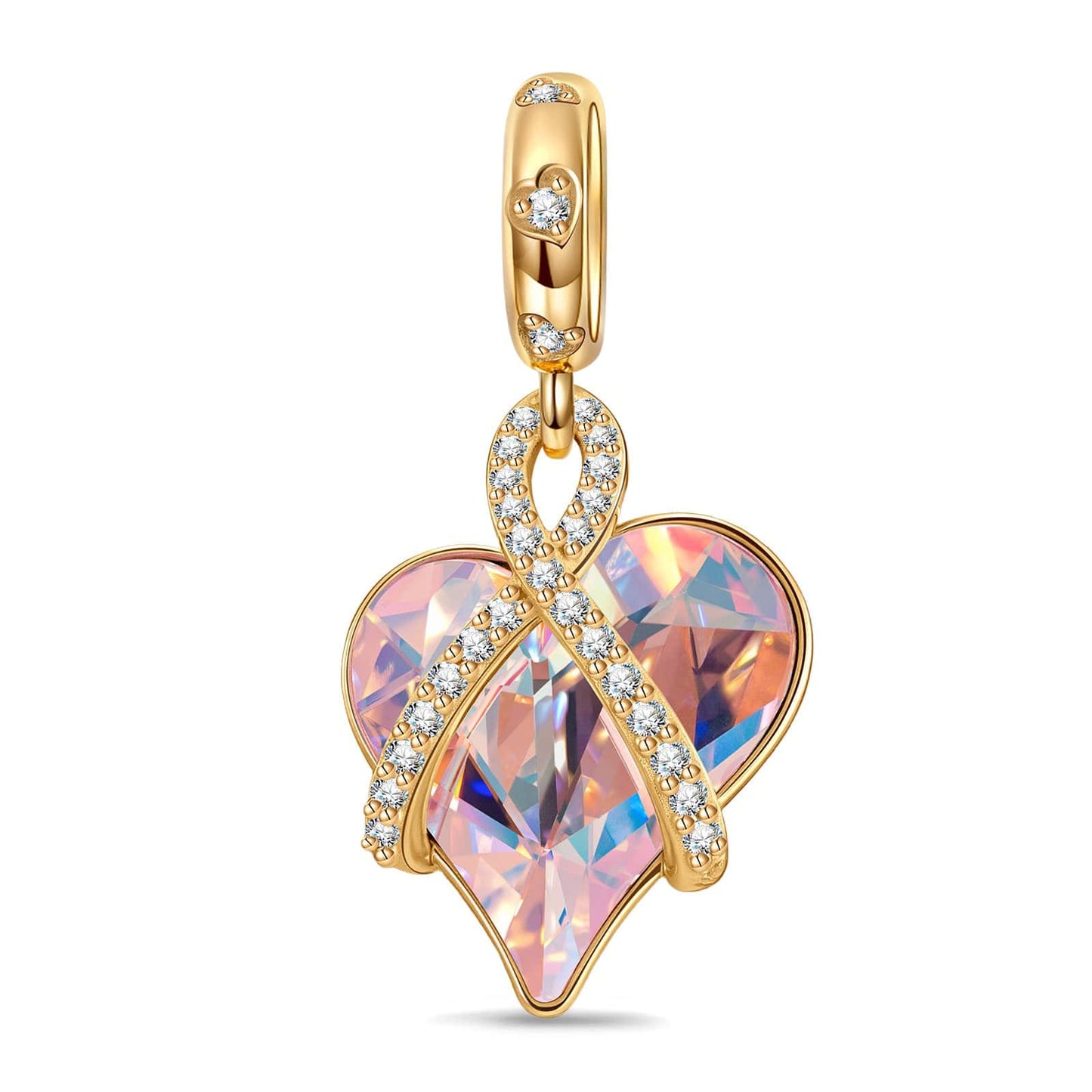 Love's Tale Tarnish-resistant Silver Dangle Charms In 14K Gold Plated