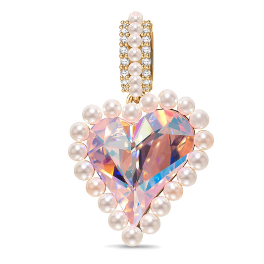 gona- Love's Pearl Tarnish-resistant Silver Dangle Charms In 14K Gold Plated