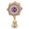 Purple Web Crawler Tarnish-resistant Silver Dangle Charms In 14K Gold Plated